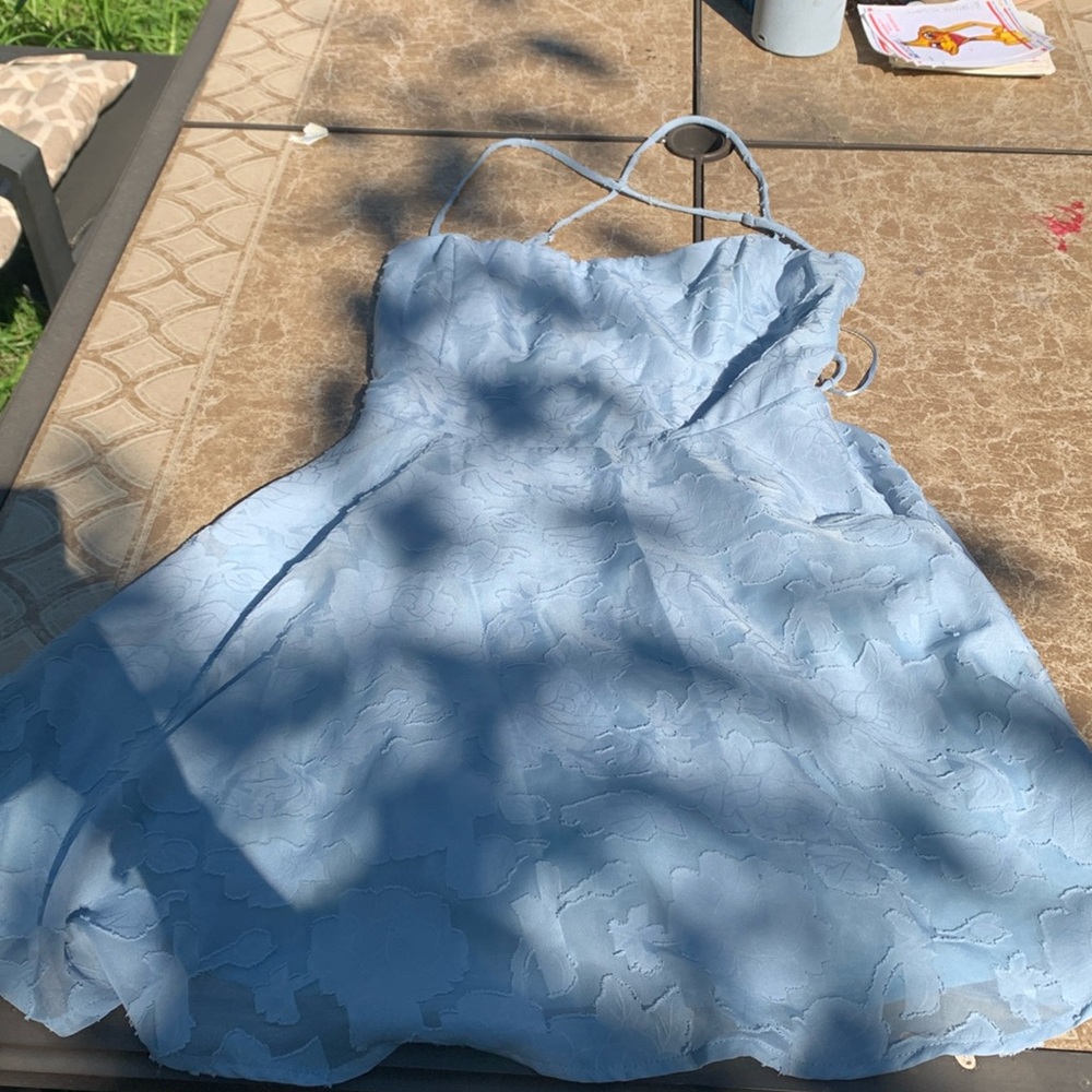 Powder blue, floral sundress, size XL